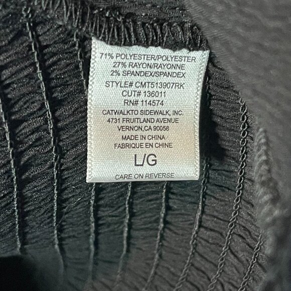 Pleione Women's Black Button-Down Shirt w/ Smocked Waist - Large - NWT - Picture 5 of 6